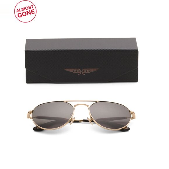 POLICE Gold 55mm Aviator Sunglasses